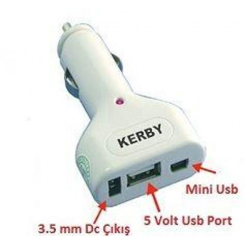 Usb Port Mini Usb Dc Out Araç Şarj Aleti