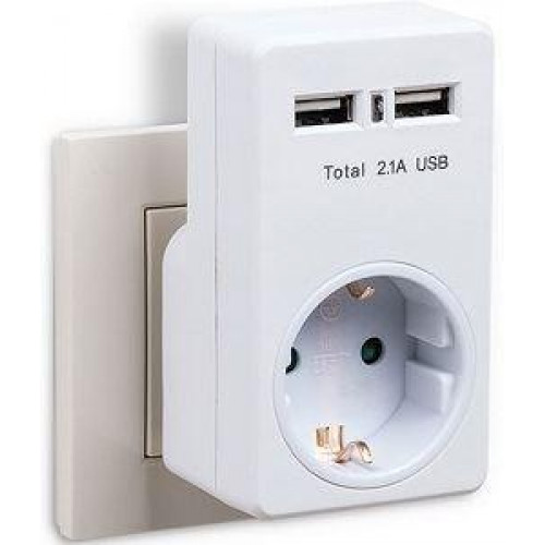 Usb Priz 2 Portlu 2.1 Amper Led Işıklı